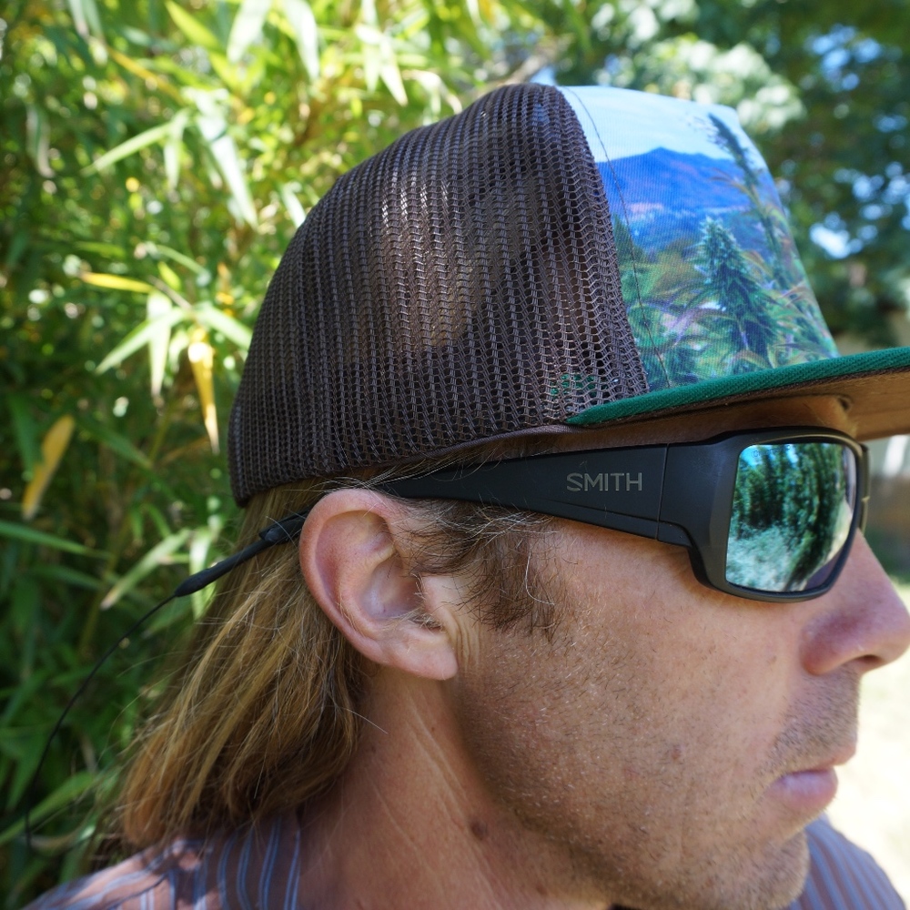 Green Ganja Trucker/Flat Brim/Baseball Hat - Picture 7 of 8